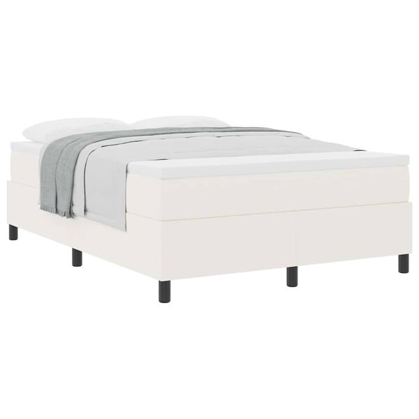 vidaXL Boxspringbett Creme und Wei&szlig; 160 x 200 cm Cordstoff