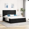 vidaXL Ottoman-Bett mit Matratzen & LEDs Schwarz 160x200 cm Stoff