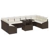 vidaXL Sofa Set 11 stk. Braun und Creme Poly-Rattan