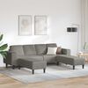 vidaXL Sofa mit Kissen Hellgrau 250 x 188 x 76 cm Cordstoff