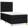 vidaXL Boxspringbett mit Matratze Schwarz 100x200 cm Stoff