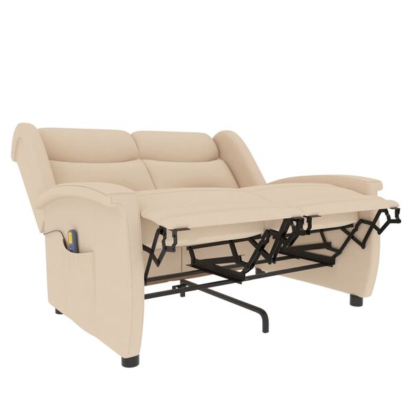 vidaXL 2-Sitzer Massagesessel Creme Stoff