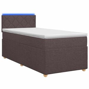 vidaXL Boxspringbett mit Matratze Dunkelbraun 80 x 200 cm Stoff