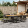vidaXL 13-tlg. Garten-Essgruppe mit Kissen Grau Poly Rattan