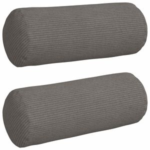 vidaXL Bolsterkissen 2 pcs Hellgrau &Oslash; 15 x 40 cm Cordstoff