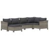 vidaXL 6-tlg. Garten-Lounge-Set mit Kissen Grau Poly Rattan