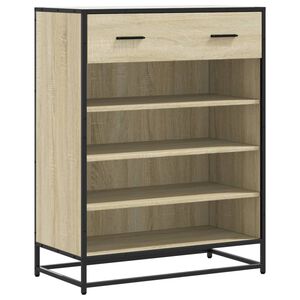 vidaXL Schuhschrank Sonoma Eiche 75x38x97,5 cm Holzwerkstoff Metall