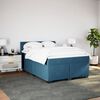 vidaXL Boxspringbett mit Matratze Blau 160x200 cm Samt