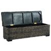 vidaXL Aufbewahrungsbox 120 cm Schwarz Kubu-Rattan Massivholz Mango