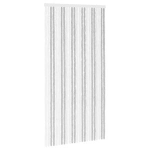 vidaXL Insektenschutzvorhang Chenille Hellgrau und Wei&szlig; 100 x 200 cm