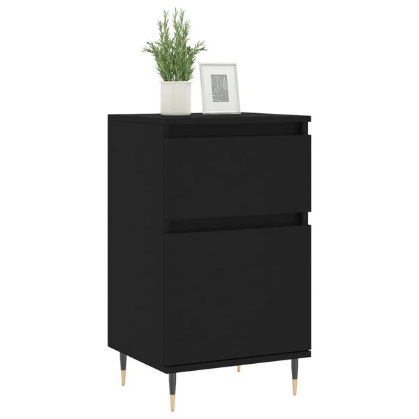 vidaXL Sideboards 2 Stk. Schwarz 40x35x70 cm Holzwerkstoff