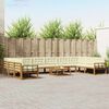 vidaXL Outdoor-Sofagarnitur mit Kissen 11 pcs Natur und Creme
