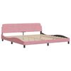 vidaXL Bett mit Matratze Rosa 200x200 cm Samt