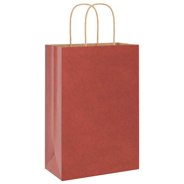 vidaXL Papiertragetaschen 250 Stk. mit Henkeln Rot 21x11x31 cm