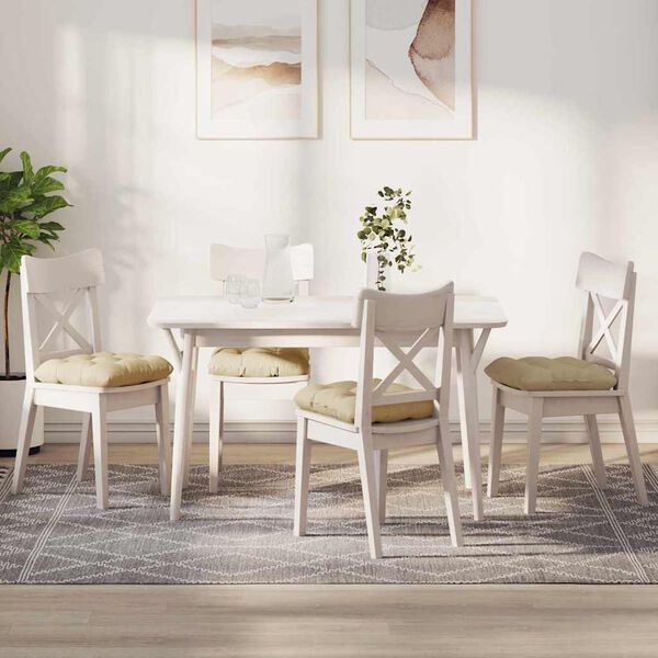 vidaXL Sitzkissen 4 pcs Creme 45 x 45 x 12 cm Stoff