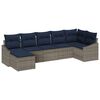 vidaXL Garten-Sofa-Set 7 pcs Grau und Marineblau Poly-Rattan
