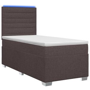 vidaXL Boxspringbett mit Matratze Dunkelbraun 80 x 200 cm Stoff