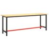 vidaXL Werkbankgestell Mattschwarz und Mattrot 210x50x79 cm Metall