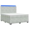 vidaXL Boxspringbett mit Matratze Hellgrau 180 x 200 cm Samt