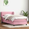 vidaXL Boxspringbett mit Matratze Rosa 90x220 cm Samt