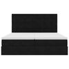 vidaXL Ottoman-Bett mit Matratzen & LEDs Schwarz 200x200 cm Samt