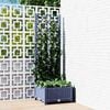 vidaXL Garten-Pflanzgef&auml;&szlig; mit Spalier Blaugrau 40 x 40 x 121,5 cm PP