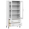 vidaXL Bücherschrank OSLO Metallbeine Weiß 85x35x172,5 cm Massivholz