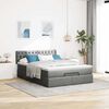 vidaXL Ottoman-Bett mit Matratze Dunkelgrau 140x200 cm Stoff