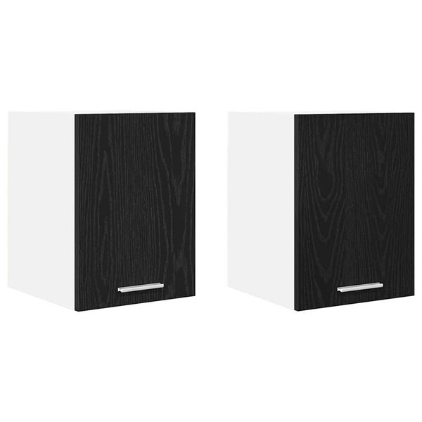 vidaXL H&auml;ngeschrank 2 pcs Schwarze Eiche und Wei&szlig; 30 x 31 x 40 cm