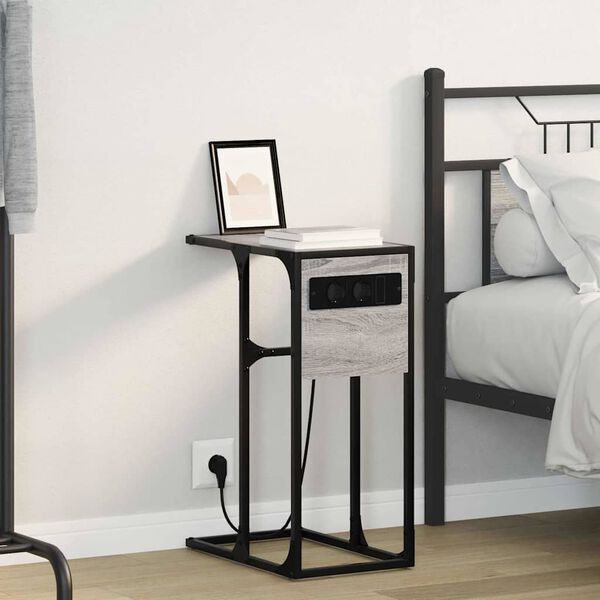 vidaXL Nachttisch Graues Sonoma 41,5 x 26 x 60,5 cm Holzwerkstoff