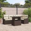 vidaXL Garten-Sofa-Set mit Kissen mit Speicher 6 pcs Braun und Creme