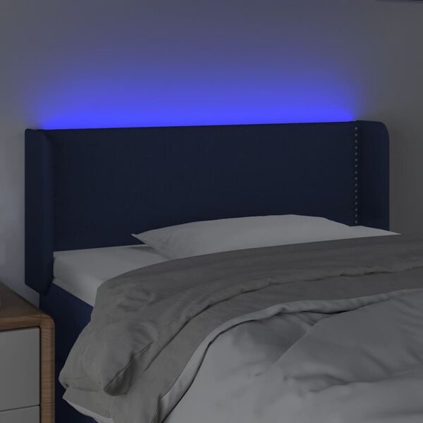 vidaXL LED Kopfteil Blau 83x16x78/88 cm Stoff