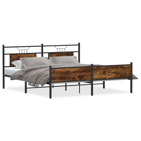 vidaXL Metallbett ohne Matratze R&auml;uchereiche 183x213 cm