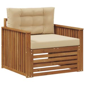 vidaXL Outdoor-Sofagarnitur Massives Akazienholz und Polyester Natur