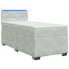 vidaXL Boxspringbett mit Matratze und LED Hellgrau 100 x 200 cm Samt