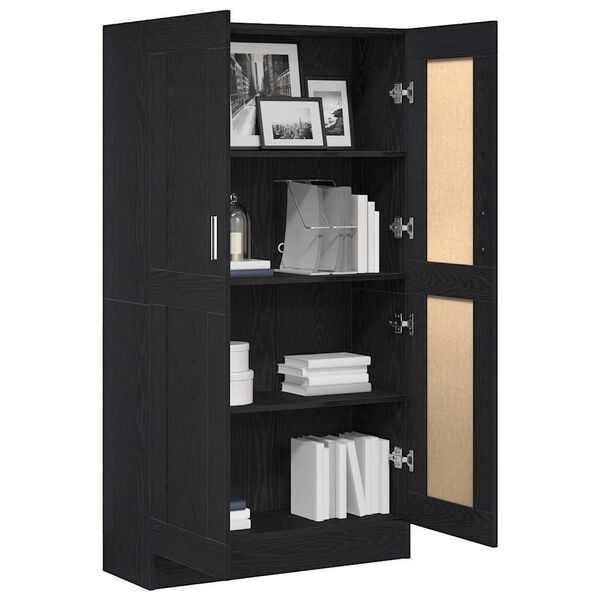 vidaXL B&uuml;cherregal Schwarz Eichen-Optik 82,5 x 30,5 x 150 cm