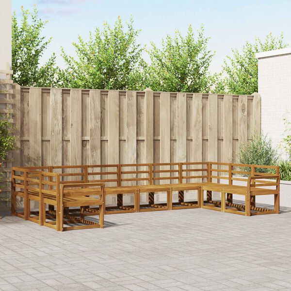 vidaXL Outdoor-Sofagarnitur 10 pcs Natur Massivholz Akazie
