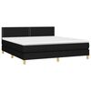 vidaXL Boxspringbett mit Matratze & LED Schwarz 180x200 cm Stoff
