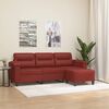 vidaXL 3-Sitzer-Sofa mit Hocker Weinrot 180 cm Kunstleder