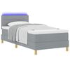 vidaXL LED Boxspringbett mit Matratze Hellgrau 100 x 200 cm Stoff