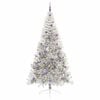 vidaXL K&uuml;nstlicher vorbeleuchteter Weihnachtsbaum Silber 240 cm PET