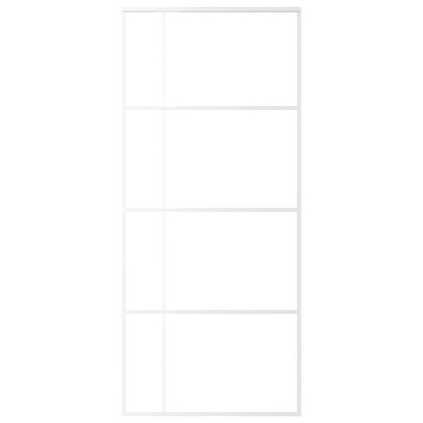 vidaXL Schiebet&uuml;r ESG-Glas und Aluminium 90x205 cm Wei&szlig;