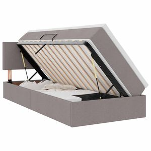 vidaXL Bett mit Stauraum und LED mit Matratze Taupe 100 x 200 cm Stoff