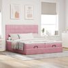 vidaXL Ottoman-Bett mit Matratzen & LEDs Rosa 200x200 cm Samt