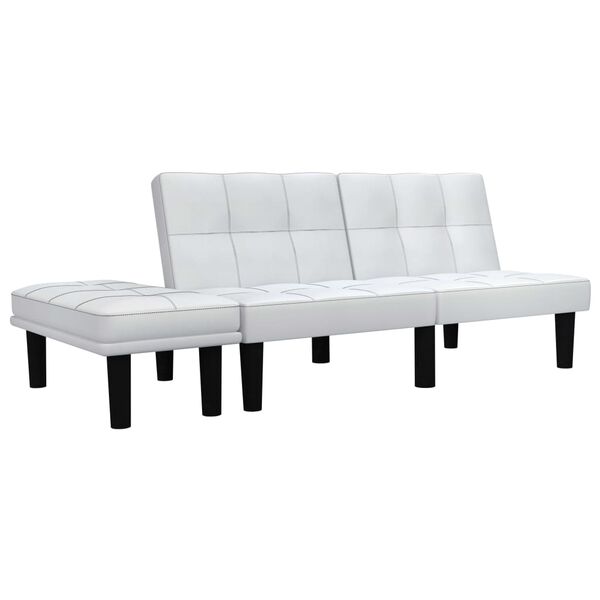 vidaXL 2-Sitzer-Sofa Wei&szlig; Kunstleder