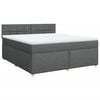vidaXL Boxspringbett mit Matratze Dunkelgrau 180x200 cm Stoff