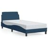 vidaXL Bettgestell mit Kopfteil "Dover" Blau 90x190 cm Stoff
