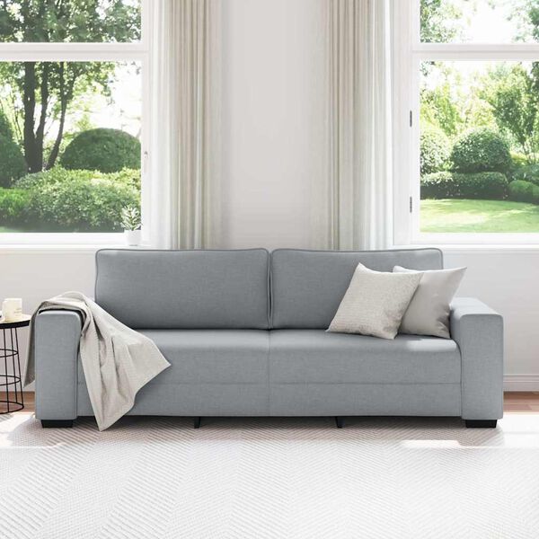 vidaXL 3-Sitzer-Sofa Hellgrau 180 cm Stoff