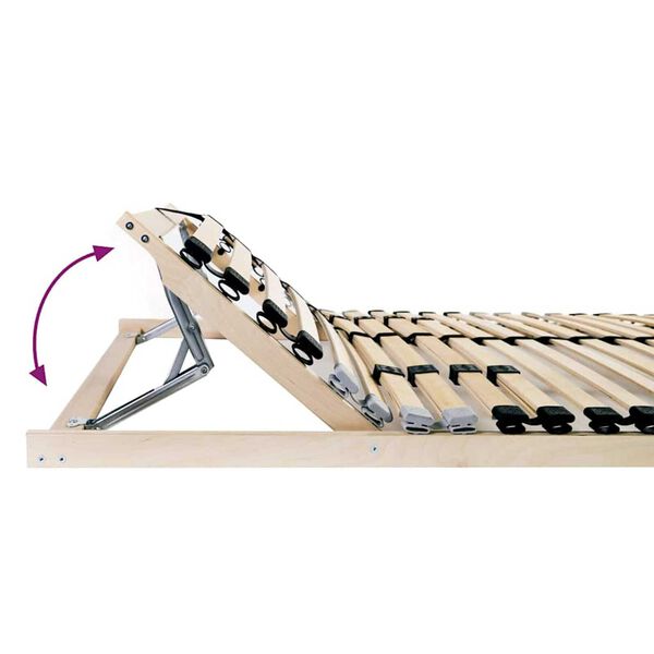 vidaXL Lattenrost mit Kopfteil Braun 140 x 190 cm Massives Buchenholz