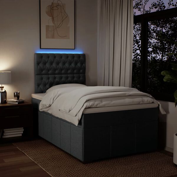 vidaXL Boxspringbett mit Matratze Taupe 120x190 cm Stoff